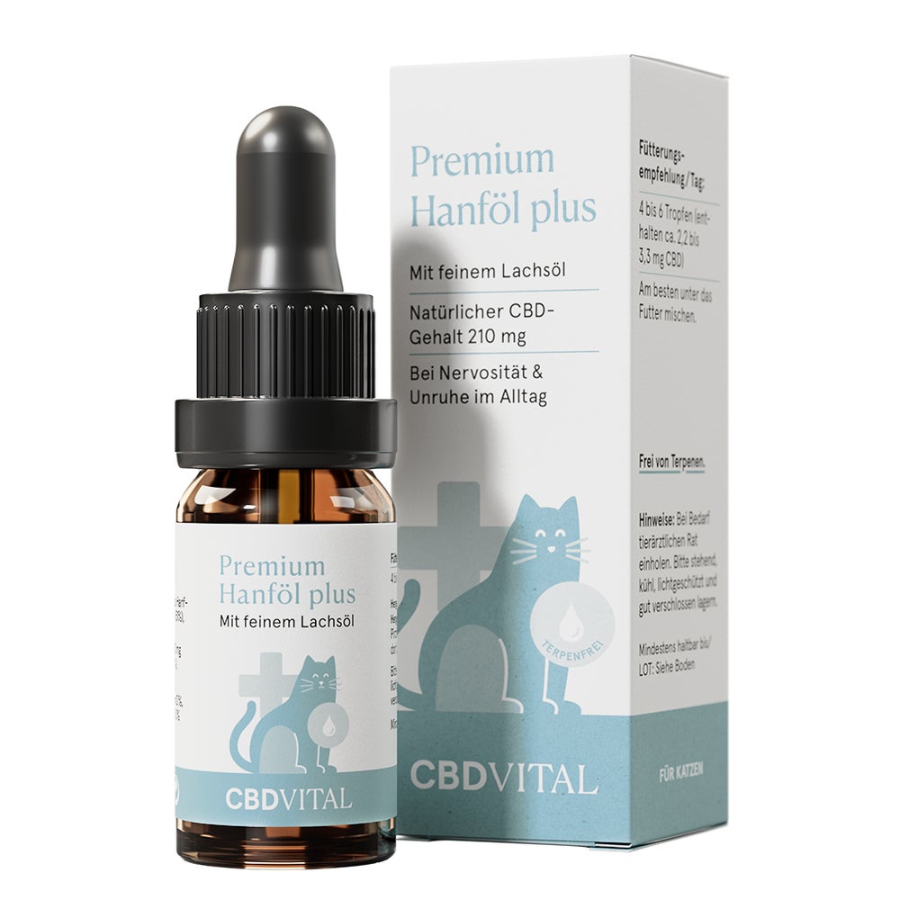 CBD VITAL Hanföl für Katzen mit 2,1 % CBD | mit  Lachsöl 10 ml