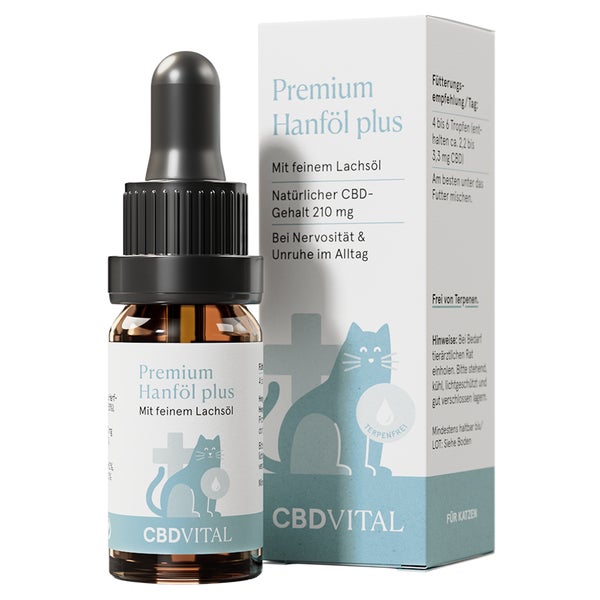 CBD VITAL Hanföl für Katzen mit 2,1 % CBD | mit  Lachsöl 10 ml