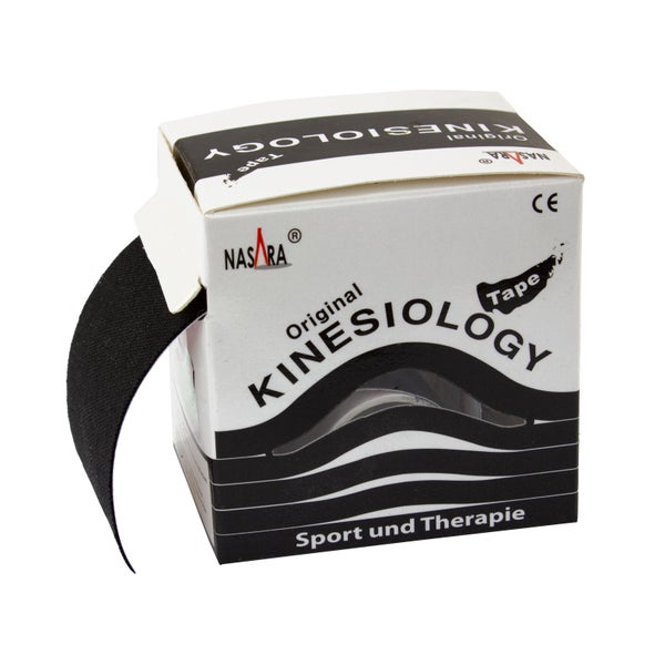 NASARA Kinesiologie Tape (5cm x 5m) in Schwarz 1 St