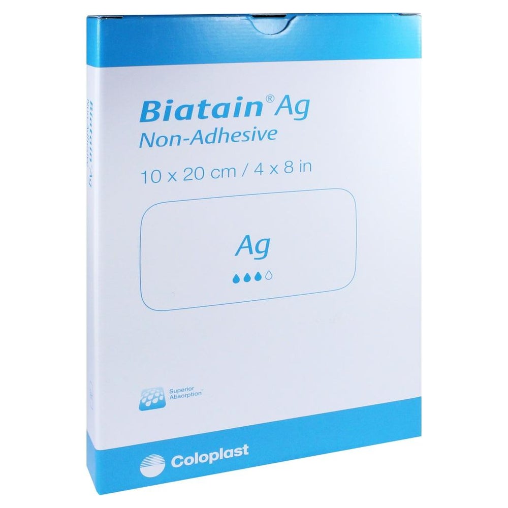 Biatain Ag Schaumverband 10x20 cm nicht 5 St