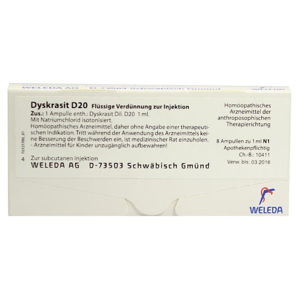 Dyskrasit D 20 Ampullen 8X1 ml