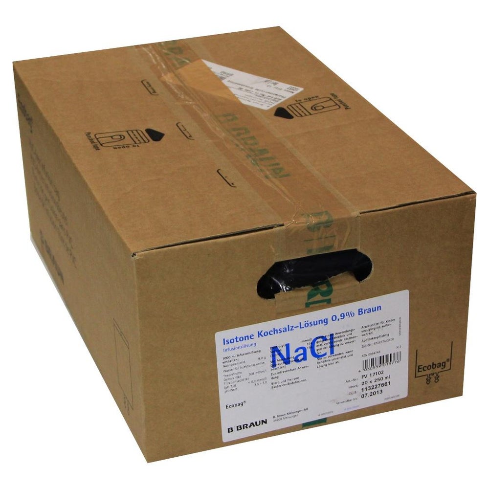 Kochsalzlösung 0,9% Braun Ecobag 20X250 ml