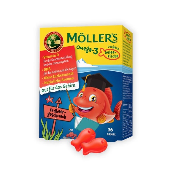 Möller’s Omega-3 Gelee-Fische Erdbeere 36 St