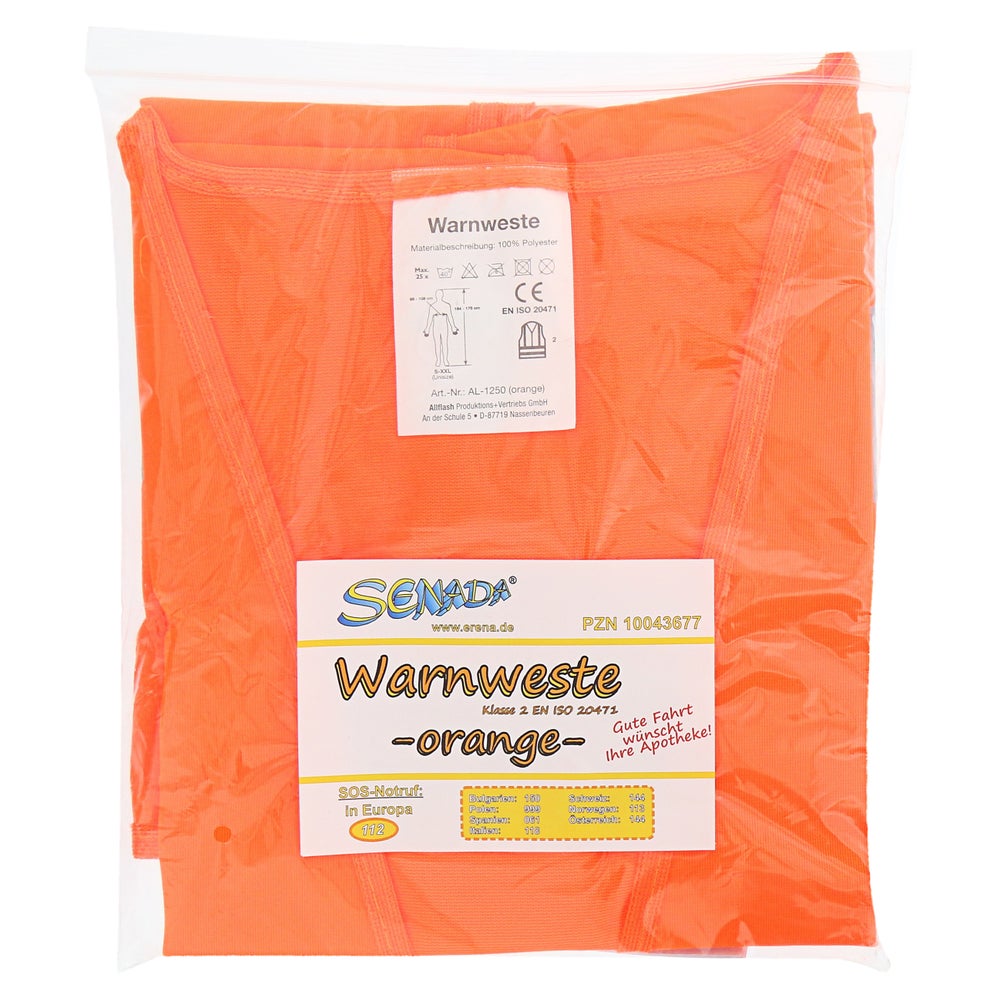 Senada Warnweste Orange im Beutel 1 St