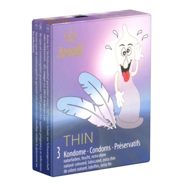«Thin» extradünne Kondome für ein besonders intimes Gefühl (3 Kondome) 3 St