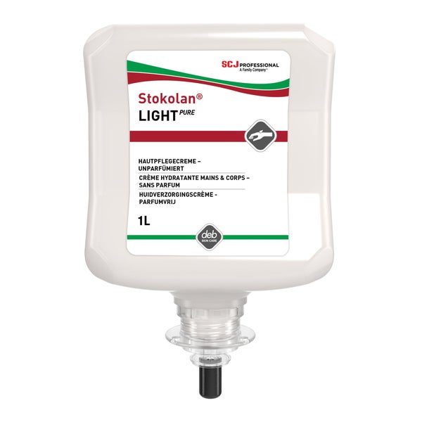 Stokolan LIGHT PURE Hautpflegecreme, parfümfrei – für normale bis trockene Haut - 1000 ml - Kartusche 1000 ml