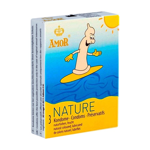 «Nature» natürliche Kondome für intime Sicherheit (3 Kondome) 3 St