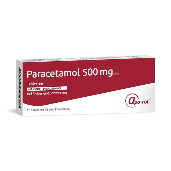 Paracetamol 500 mg IPA/apo-rot Tabletten 20 St