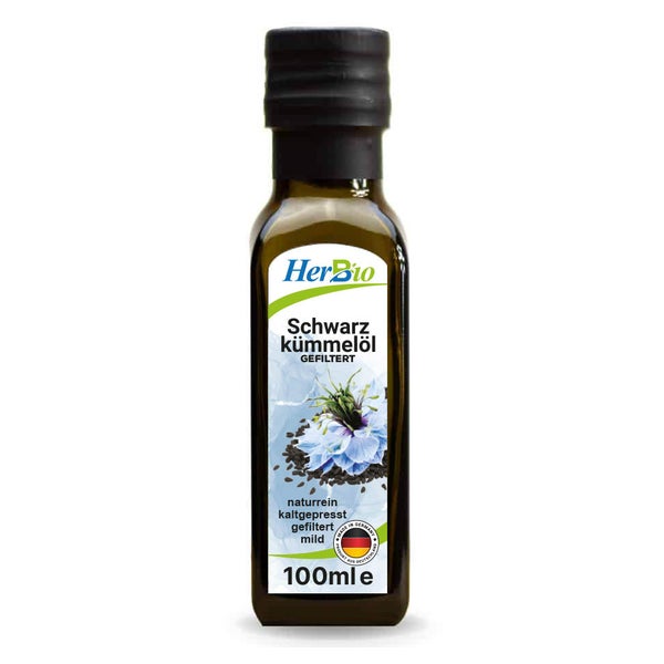 HerbBio Schwarzkümmelöl gefiltert und kaltgepresst 100 ml