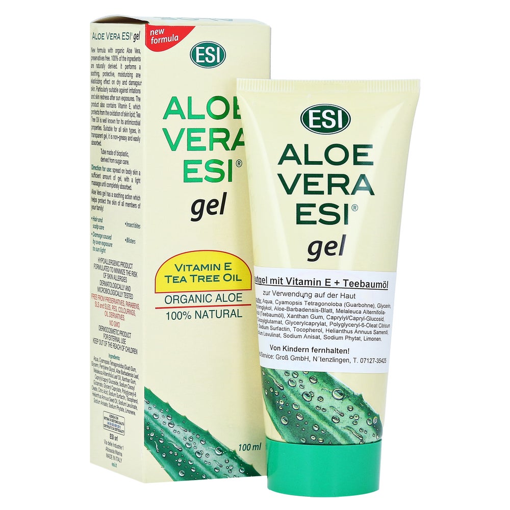 ALOE VERA GEL mit Vitamin E und Teebaumö 100 ml