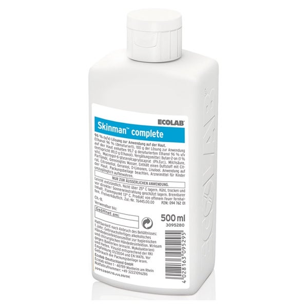 Ecolab Skinman complete Händedesinfektion, viruzid, MRSA-wirksam - 500 ml - Flasche 500 ml