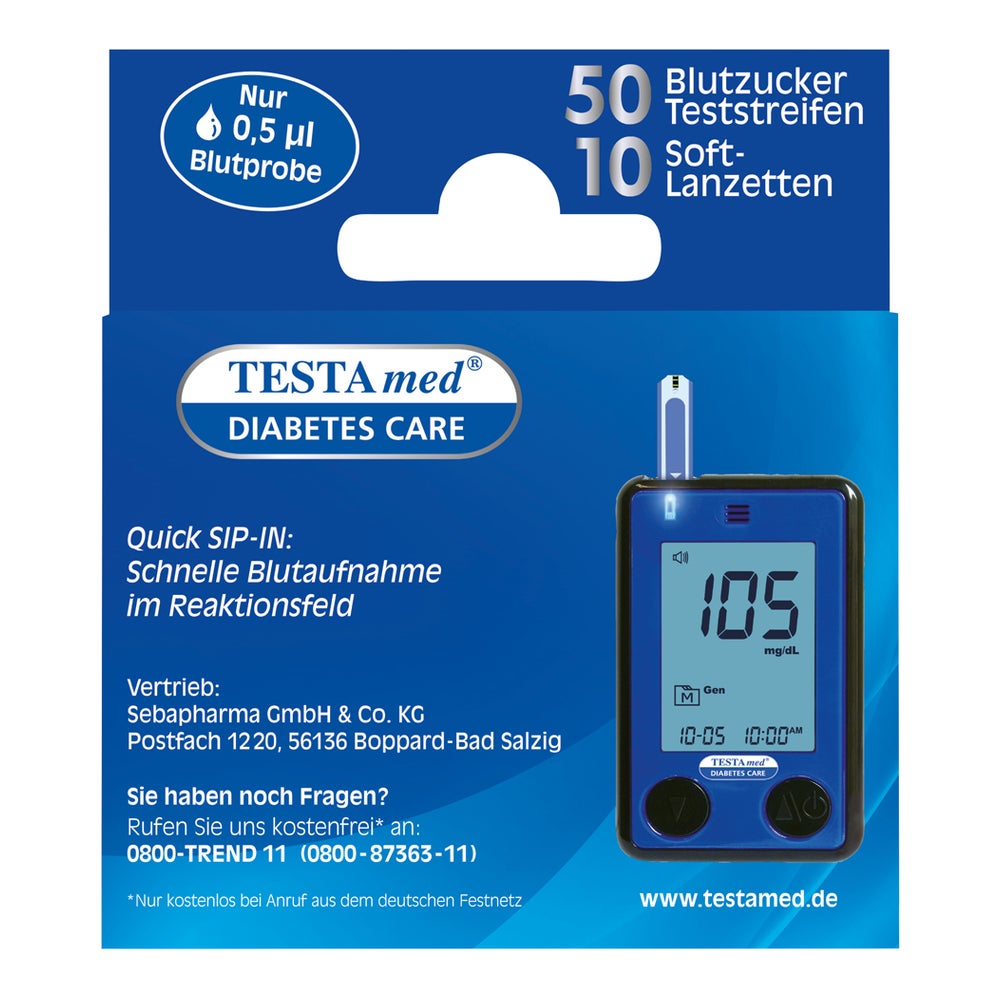 Testamed GlucoCheck Advance 50 Teststreifen + 10 Lanzetten 1 P