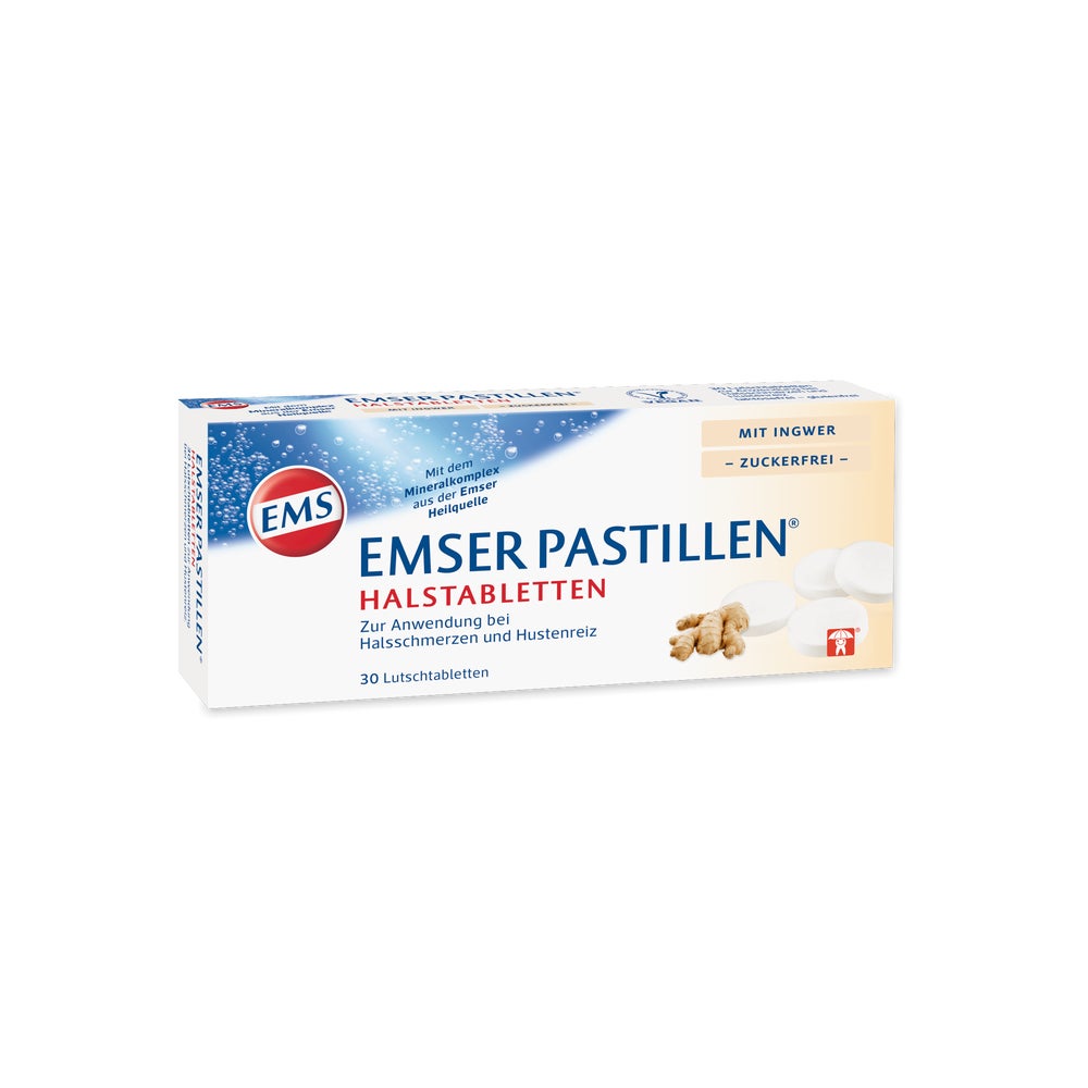 Emser Pastillen Halstabletten Ingwer zuckerfrei 30 St