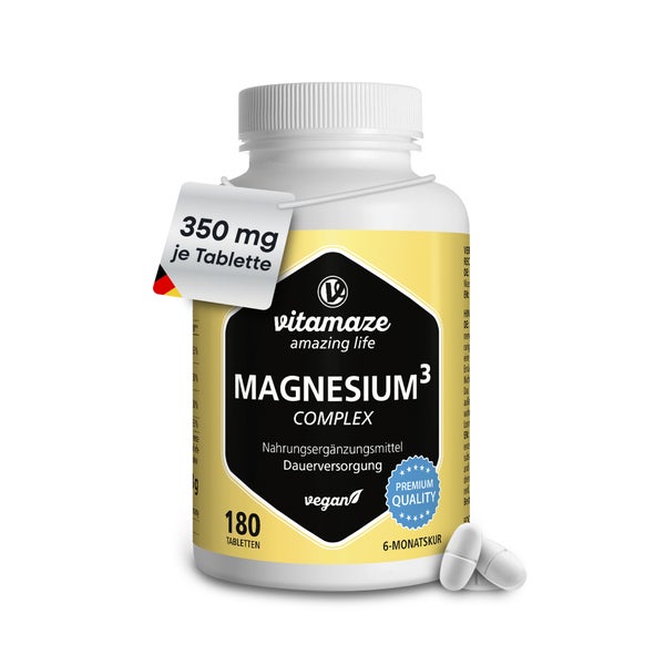 Magnesium 350 mg Komplex Citrat/Oxid/Carbon vegan 180 St