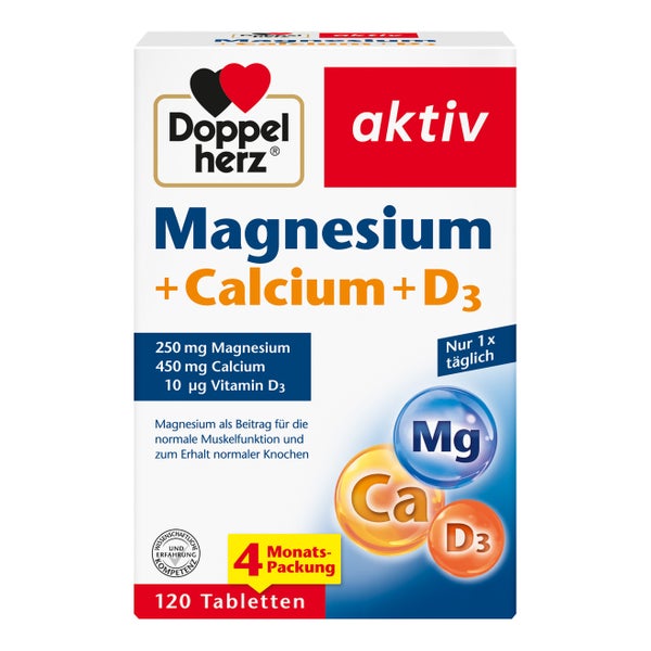 Doppelherz Magnesium + Calcium + D3 120 St