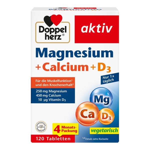 Doppelherz Magnesium + Calcium + D3 120 St