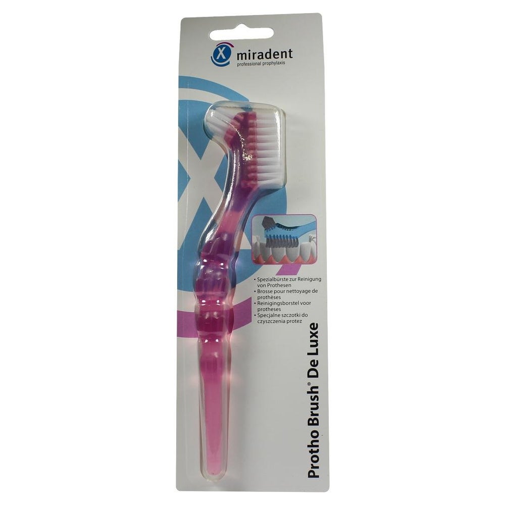 Miradent Prothesenbürste Protho Brush De Luxe  pink transaprent 1 St
