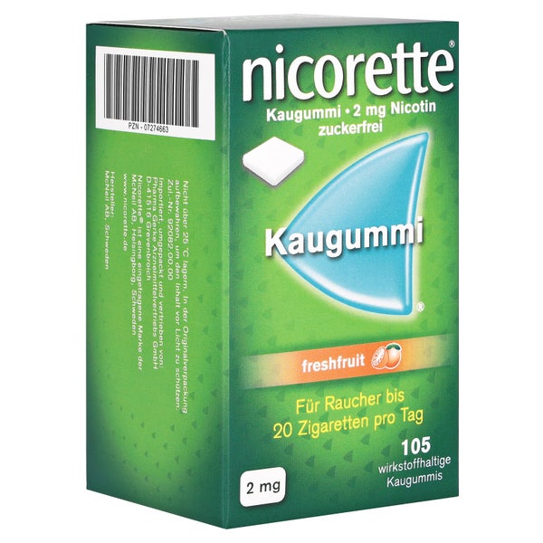 Nicorette Kaugummi 2 mg freshfruit - Reimport 105 St