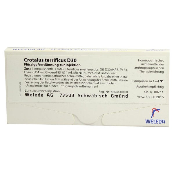 Crotalus Terrificus D 30 Ampullen 8X1 ml