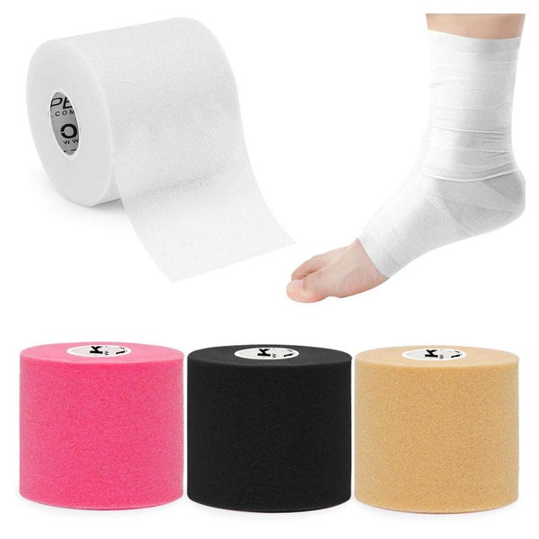 OK TAPE Prewrap Tape (4 Rollen) - Leichtschaum Unterlage für Sport, Knöchel