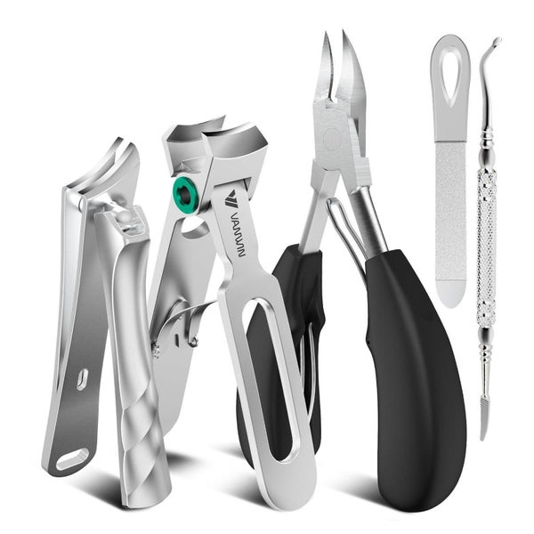 VANWIN Nagelknipser für dicke Zehennägel - Groß, Edelstahl, 37 mm, Ergonomische