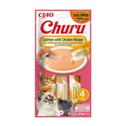 INABA Churu Cat Salmon with Chicken 4x14g cremige Katzenleckerbissen mit Lachs- und Hühnergeschmack 0,056 kg