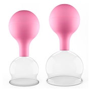Produktabbildung: Pulox Schröpfgläser aus Echtglas mit Saugball - Set Duo Groß in Pink: 52mm, 62mm 2 St