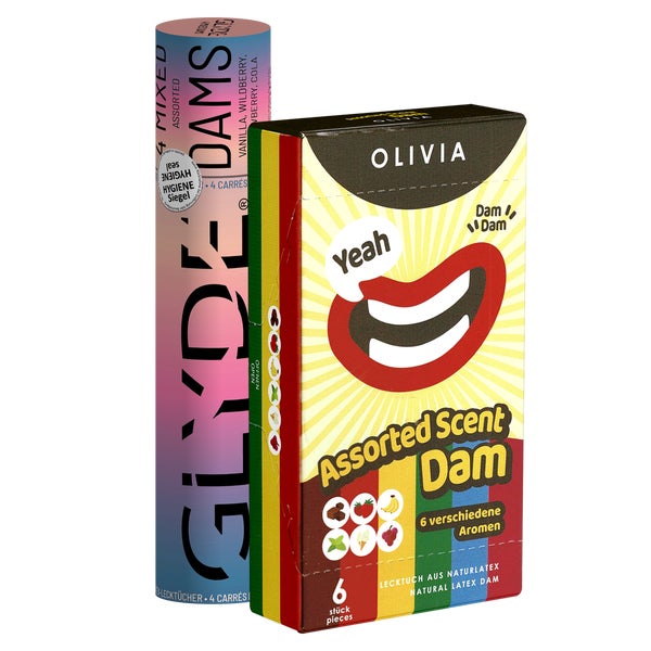 Oral Dams-Doppel - 2 Sorten bunte Lecktücher (10 Tücher) 10 St