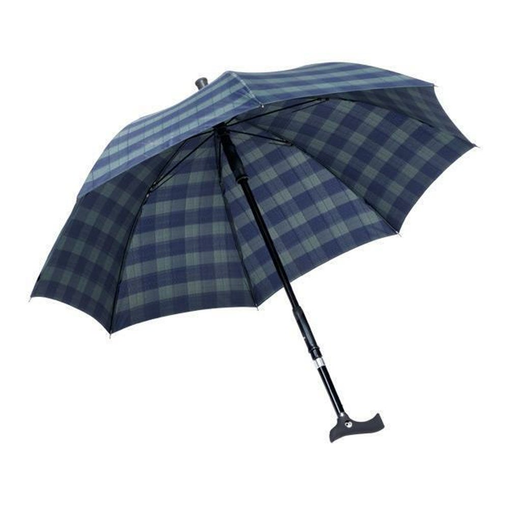 Stockschirm Regenschirm eingebauter Gehstock blau-grün klein 1 St