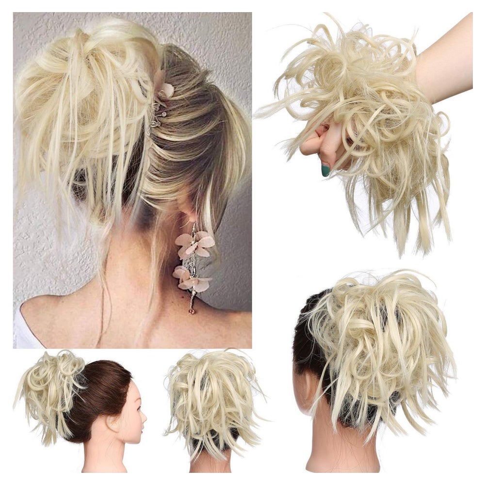 Haarteil Dutt Haargummi Synthetik Struppige Haarknoten plati 1 St