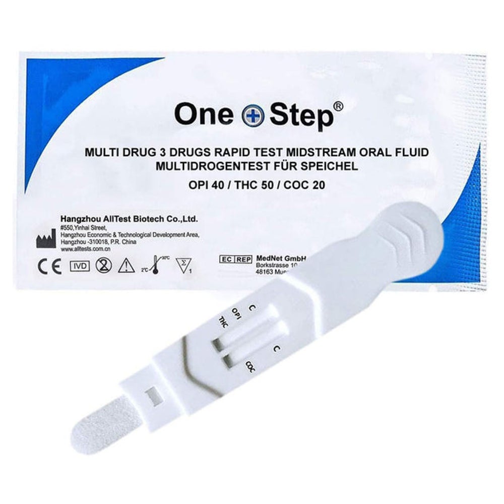 One+Step Multi Drogenschnelltest für Speichel - THC Kokain Opiate - Speicheltest 2 St