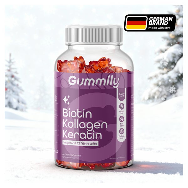 Gummily® Kollagen Kreatin Biotin Gummibärchen - Hochdosiert für Harre, Haut & Nägel 60 St
