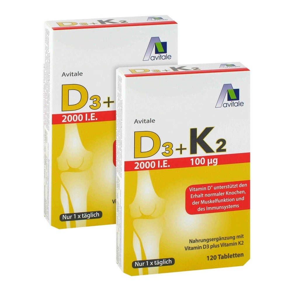 Doppelpack Vitamin D3+K2 2000 I.E. 120St 2X120 St