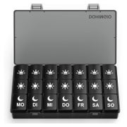 Tablettenbox 7 Tage 3 Fächer Pillendose Schwarz BPA-frei 1 St