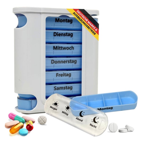 LisaCare Tablettentower - Tablettenbox Blau/Weiß 1 St