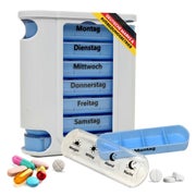 Produktabbildung: LisaCare Tablettentower - Tablettenbox Blau/Weiß 1 St