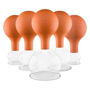 Pulox Schröpfgläser Set aus Echtglas - 5x Schröpfglas mit Saugball, verschiedene Größen in Braun 5 St