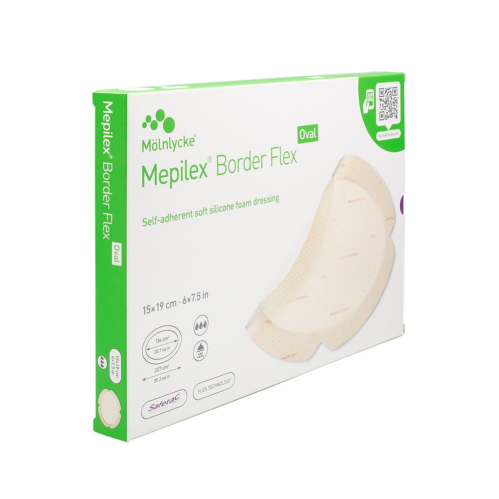 Mepilex Border Flex Schaumverb.haft.15x19 Cm Oval 5 St