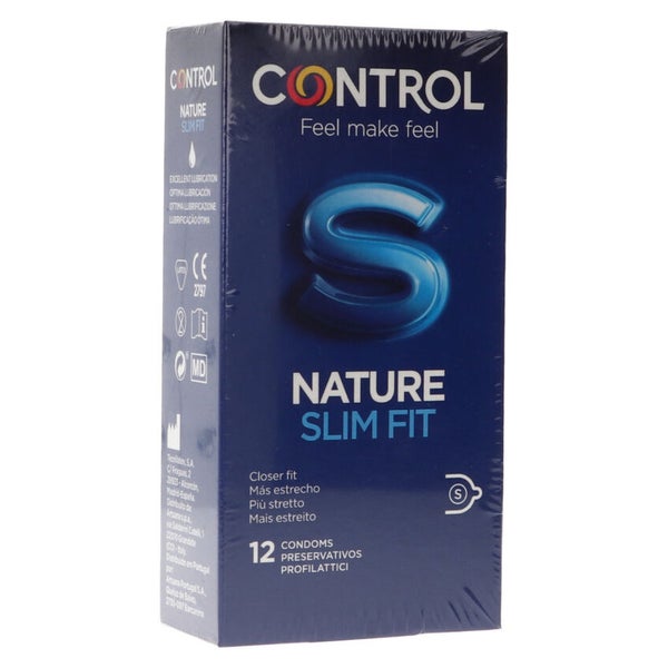 Nature Slim Fit – 12 enge Kondome, 52 mm, 185 mm Länge (12 Kondome) 12 St