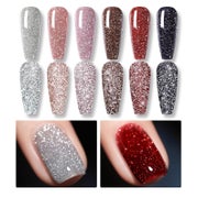 Nagellack UV Gel Einweichen Rot Schwarz Reflechissant Dunkel 1 St