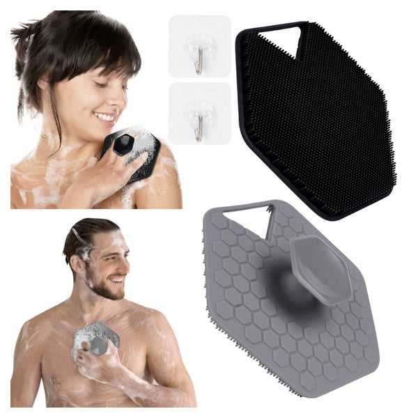 Silikon Badebürste Body Scrubber Baby Massage Peeling Schwar 1 St