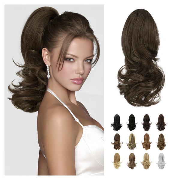 Sofeiyan Lockiger Pferdeschwanz Clip-in Haarverlängerung 33 cm - Dunkelstes