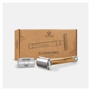 Olivenholz Rasierhobel für Damen & Herren - inkl. 10 Klingen