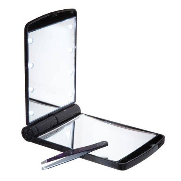 UNIQ LED-Taschenspiegel & Schminkspiegel (Schwarz)