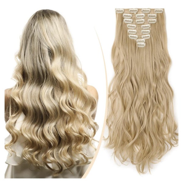 Haarverlängerung Clip in Gewellt 43 cm Goldene Mischung Blei 1 St