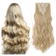 Haarverlängerung Clip in Gewellt 43 cm Goldene Mischung Blei 1 St