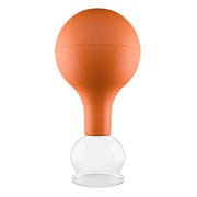 Produktabbildung: Pulox Schröpfglas aus Echtglas mit Saugball - 32mm in Braun 1 St