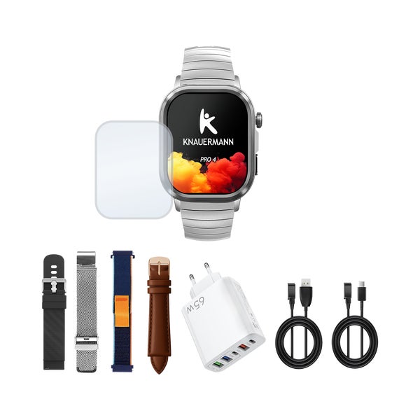 Knauermann PRO 4 (2026) Smartwatch mit Anruf & SOS Funktion 1 St