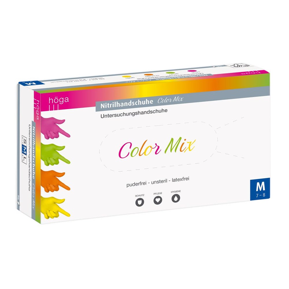Nitril Handschuhe Unste.puderfrei Gr.m Color Mix 96 St