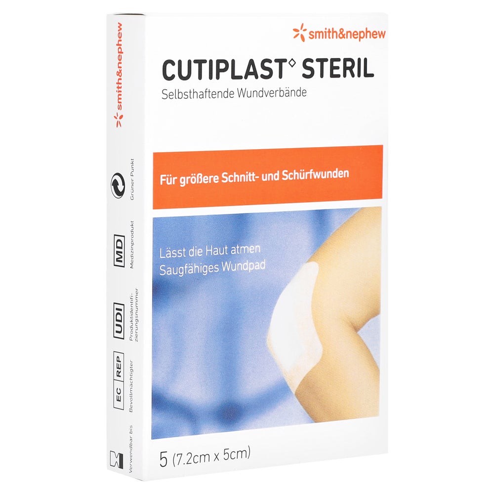 Cutiplast Steril Wundverband 5x7,2 Cm 5 St